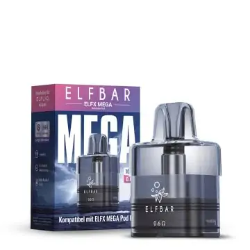 Elfbar Elfx Mega Pod 10ml Leerpod mit transparentem Tankgehäuse und seitlicher Befüllöffnung