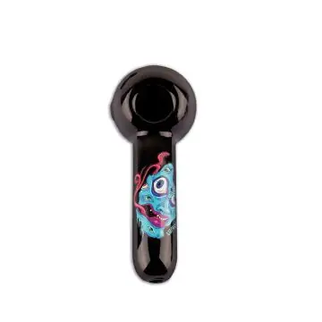 Euphoria Premium Glas Pipe Face with eyes Glaspfeife mit handgearbeitetem Gesicht aus Borosilikatglas