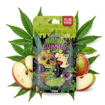 Euphoria H4CBD Gummies Pack Apfel Fruchtgummis mit saurem Apfelgeschmack