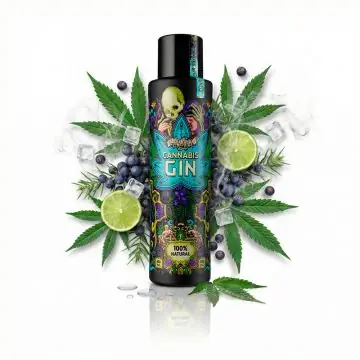 Euphoria Cannabis Gin 0,5L Flasche mit grünem Hanf-Design