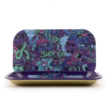 Euphoria Rolling Tray Set with Magnetic Cover Psychedelic bunte Metall-Drehunterlage Hauptansicht