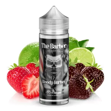 Kapka's Flava Bloody Barber Aroma Flasche mit Beeren-Motiv vor neutralem Hintergrund