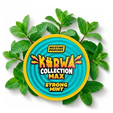 KURWA Collection Max Strong Mint Nicotine Pouches Dose mit eisiger Minze