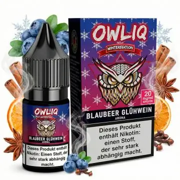 OWLIQ Blaubeer Glühwein Overdosed Nikotinsalz Liquid Flasche für E-Zigaretten