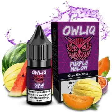 OWLIQ Nikotinsalz Overdosed Purple Melon Flasche für E-Zigaretten mit intensivem Melonengeschmack