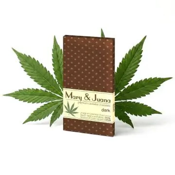 Mary und Juana dunkle Schokolade mit Hanfsamen in stylischer Verpackung