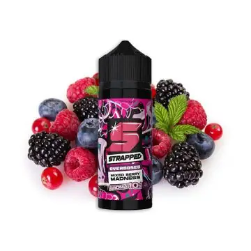 Strapped Overdosed Mixed Berry Madness Aroma Flasche mit Beeren-Design