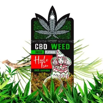Euphoria CBD Weed Harle Tsu 0,7g Packung mit getrockneten CBD-Blüten