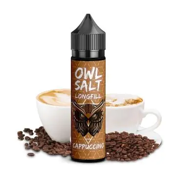 OWL Salt Cappuccino Aroma Flasche für E-Zigaretten mit Kaffeebohnen-Design