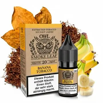 OWL Smoke Leaf Banana Tobacco Nikotinsalz E-Liquid Flasche mit Tabak- und Bananen-Aroma