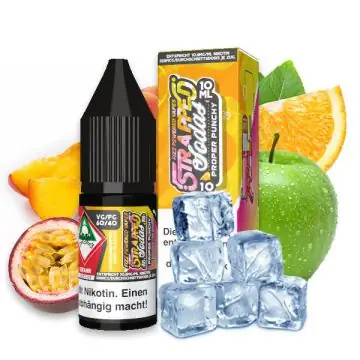 Strapped Proper Punchy Nikotinsalz 10ml Liquid Flasche mit fruchtigem Beerenpunsch Geschmack