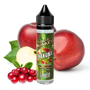Twelve Monkeys Hakuna Aroma Flasche für E-Zigaretten mit rotem Apfel und Cranberry Geschmack