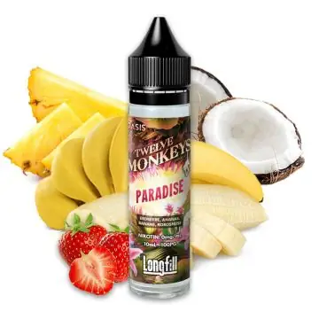 Twelve Monkeys Paradise Aroma Flasche für E-Zigaretten mit tropischem Erdbeere Ananas Banane Geschmack