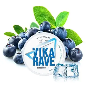 VIKA Rave Koffein Pouches Blueberry Ice - tabakfreie Portionen mit erfrischendem Blaubeer-Menthol-Geschmack