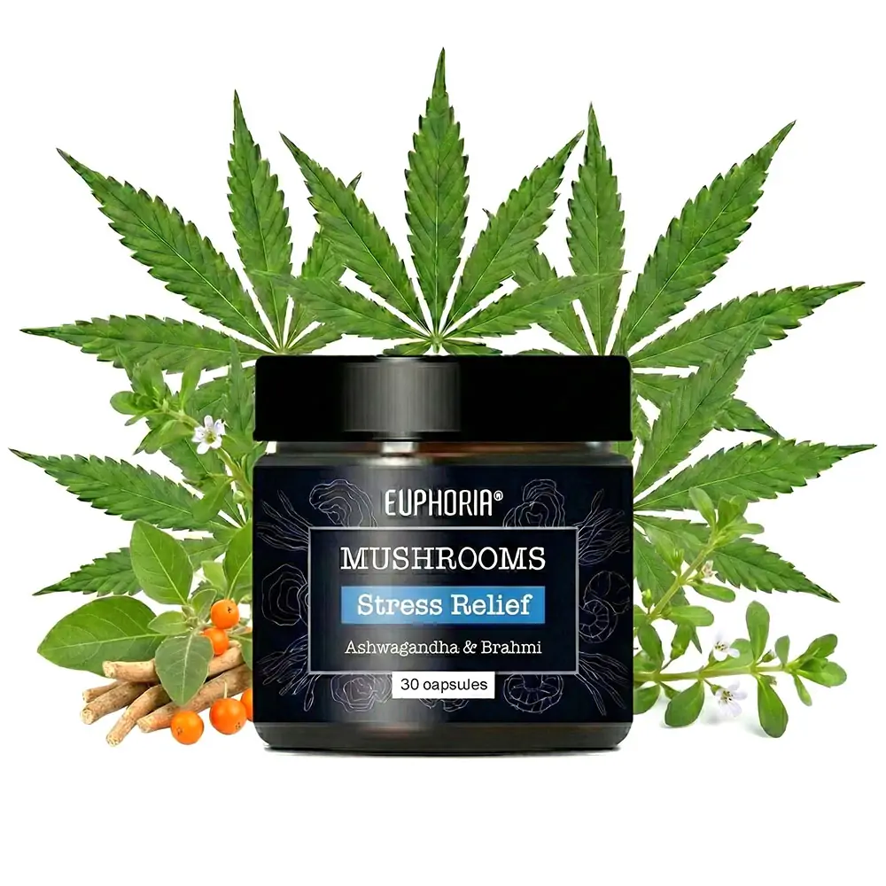 Euphoria Mushrooms Stress Relief Blend Ashwagandha & Brahmi