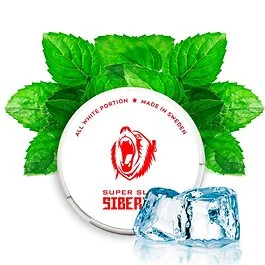 Siberia -80 All White Super Slim Nicotine Pouches Dose auf weißem Hintergrund