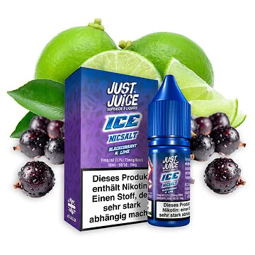 Just Juice Blackcurrant & Lime Ice NicSalt Liquid 10ml Flasche