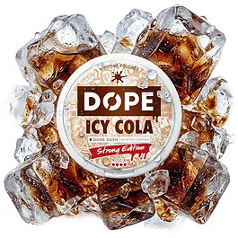 Dope Icy Cola Strong Nicotine Pouches Dose mit tabakfreien Nikotinbeuteln im Slim-Format