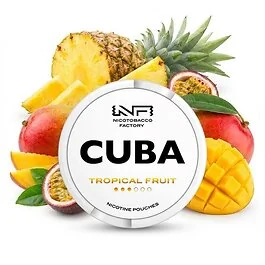 CUBA Nicotine Pouches Tropical Fruit Medium Dose mit tropischem Fruchtdesign