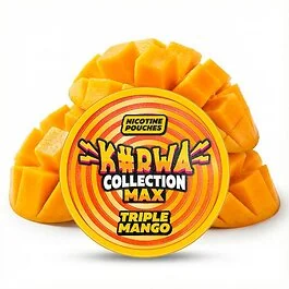 KURWA Collection Max Triple Mango Nicotine Pouches Dose mit tropischem Mango-Design