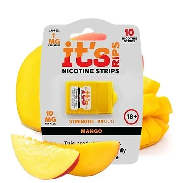its POUCH RIPS Nicotine Stripes Mango Dose mit selbstauflösenden Nikotinstreifen