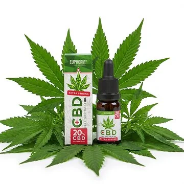Euphoria CBD Öl 20% Vollspektrum in Glasflasche mit Pipette