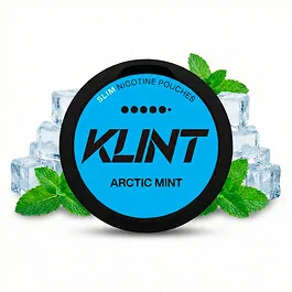 Klint Arctic Mint X Strong Nicotine Pouches Dose mit eisigem Design