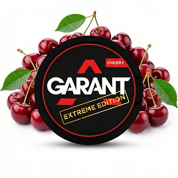 Garant Cherry Extreme Nicotine Pouches Dose im Slim-Format mit saurem Wildkirsch-Aroma