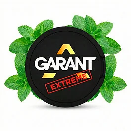 Garant Extreme Nicotine Pouches Dose mit Beuteln im Slim-Format auf weißem Hintergrund