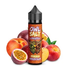 Fläschchen mit OWL Salt Pfirsich Maracuja Aroma zum Selbstmischen von fruchtigem Liquid