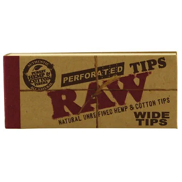 RAW Perforated Wide Tips unbleached Filtertips Heftchen für perfekten Durchzug