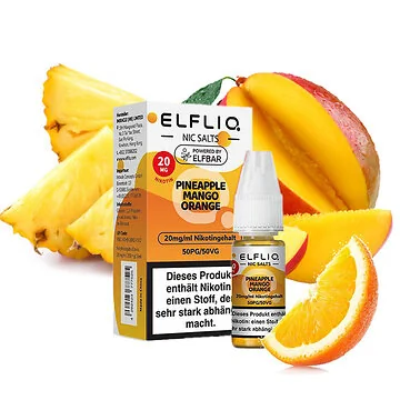 ELFLIQ Pineapple Mango Orange Nikotinsalz Liquid Flasche mit tropischem Geschmack