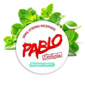 Pablo Nicotine Pouches Exclusive Green Mint Dose in der All-White-Ansicht