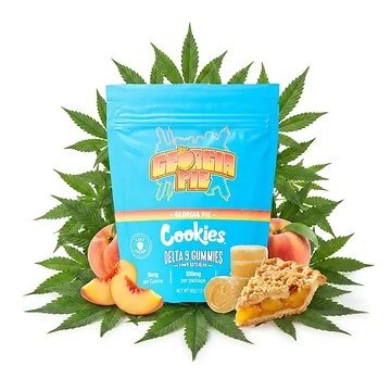Cookies THC Gummies Georgia Pie in der Originalverpackung, Pfirsich-Blaubeere-Geschmack