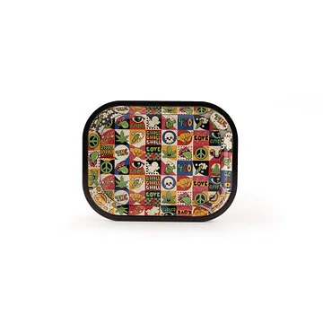 Euphoria Metal Rolling Tray Groovy aus robustem Metall auf flacher Ebene