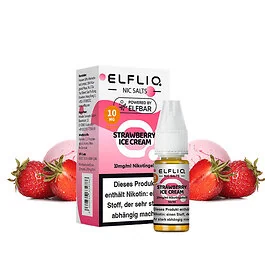 ELFLIQ Strawberry Ice Cream Nikotinsalz 10ml Flasche mit Erdbeereis Geschmack