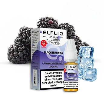 ELFLIQ Blackberry Ice Nikotinsalz Liquid 10ml Flasche mit Brombeer-Eis-Geschmack