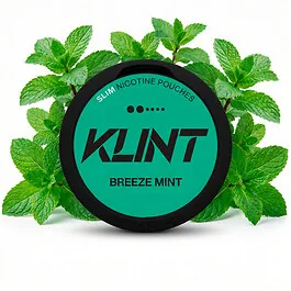 Klint Breeze Mint Nikotinbeutel All-White Pouches Dose in minimalistischem Design