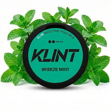 Klint Breeze Mint Nikotinbeutel All-White Pouches Dose in minimalistischem Design