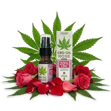 Euphoria 20% CBD Öl Rose 10 ml Glasflasche mit Pipette