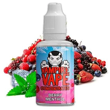 Vampire Vape Berry Menthol 30ml Aroma Fläschchen für E-Zigaretten mit Beeren- und Minz-Symbolen