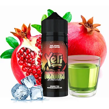 Yeti Green Tea Pomegranate Ice Overdosed Aroma 10ml Flasche mit winterlich-fruchtigem Design
