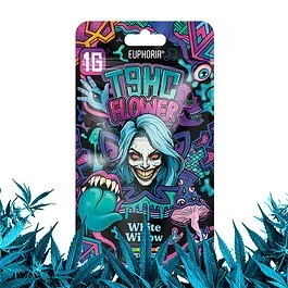 Euphoria T9HC Flowers White Widow Packshot - Veredelte Nutzhanfblüten im aromageschützten Doypack