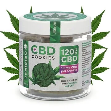 Packung Euphoria CBD Cookies Original mit Schokoladenstücken und Hanf-Design