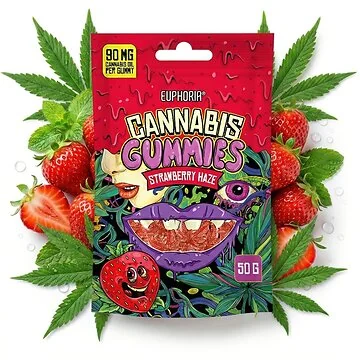 Euphoria Cannabis Gummies Strawberry Haze Fruchtgummis mit Hanfextrakt