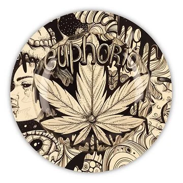 Euphoria Premium Metal Ashtrey Mystical runder Metall-Aschenbecher mit detailreichem mystischen Motiv
