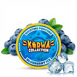 KURWA Collection Blueberry Ice Nicotine Pouches Dose im blau-eisigen Design für rauchfreien Genuss