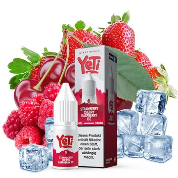 Yeti Summit Strawberry Cherry Raspberry Ice Nikotinsalz Flasche 10ml für E-Zigaretten