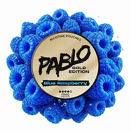 Pablo Gold Blue Raspberry Nicotine Pouches Dose mit Fruchtdesign