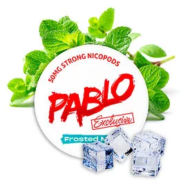 Dose von Pablo Nicotine Pouches Exclusive Frosted Mint mit eisigem Minz-Design